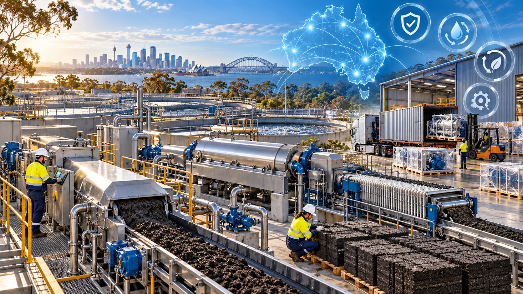 Devenir distributeur australien d'équipements de déshydratation des boues : avantages liés à l'EESS, aux taxes sur les déchets et au statut de fournisseur responsable
